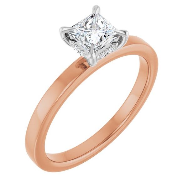 Claw-Prong Hidden Halo-Style Engagement Ring