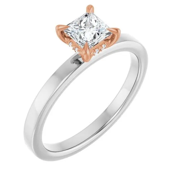Claw-Prong Hidden Halo-Style Engagement Ring