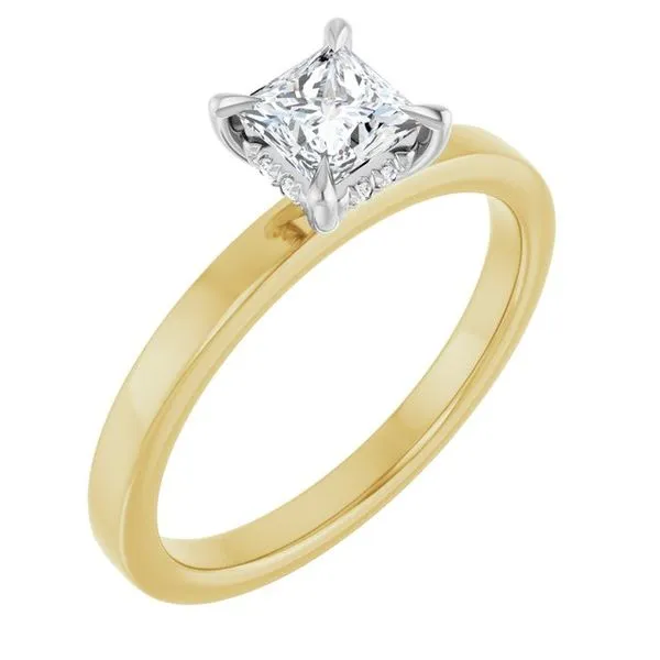 Claw-Prong Hidden Halo-Style Engagement Ring