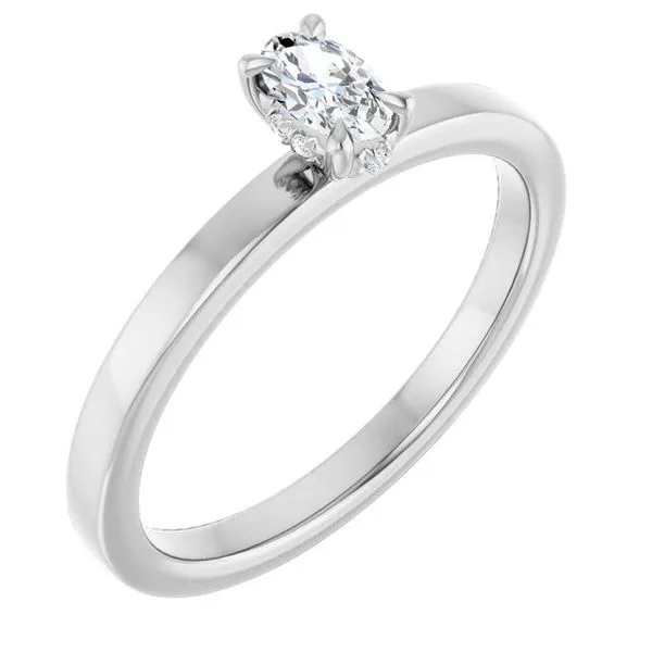 Claw-Prong Hidden Halo-Style Engagement Ring JF Jones Jewelers Rochester, NY