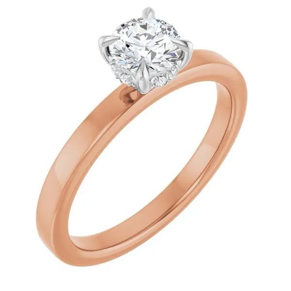Claw-Prong Hidden Halo-Style Engagement Ring