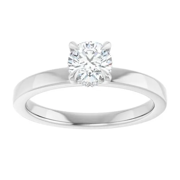 Claw-Prong Hidden Halo-Style Engagement Ring Image 3 Hudson Valley Goldsmith New Paltz, NY