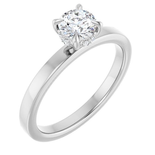 Claw-Prong Hidden Halo-Style Engagement Ring