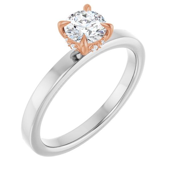 Claw-Prong Hidden Halo-Style Engagement Ring