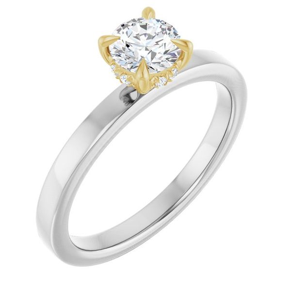 Claw-Prong Hidden Halo-Style Engagement Ring