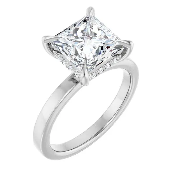 Claw-Prong Hidden Halo-Style Engagement Ring Arezzo Jewelers Elmwood Park, IL