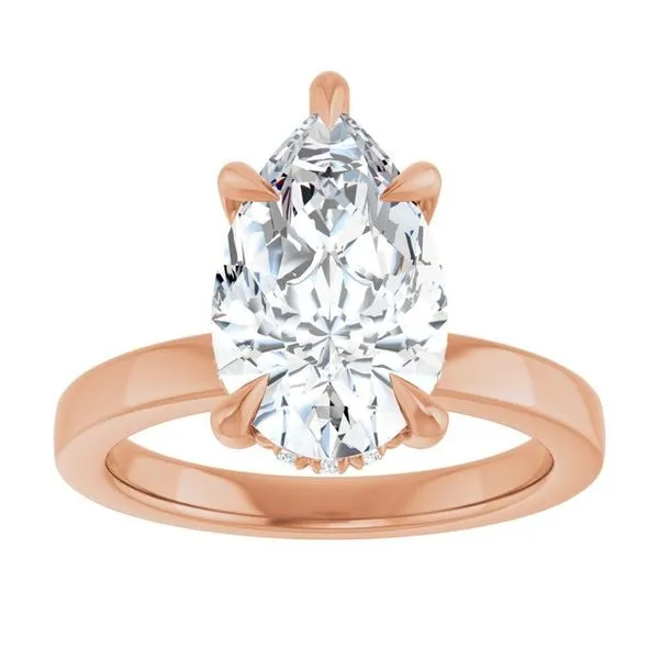 Claw-Prong Hidden Halo-Style Engagement Ring Image 3 Don's Jewelry & Design Washington, IA