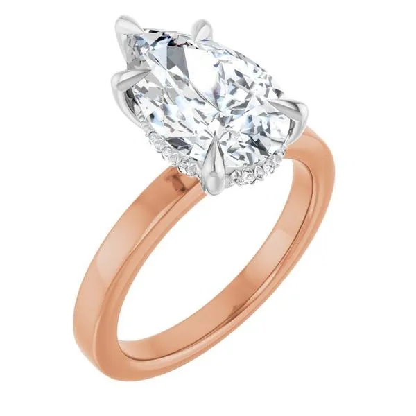 Claw-Prong Hidden Halo-Style Engagement Ring