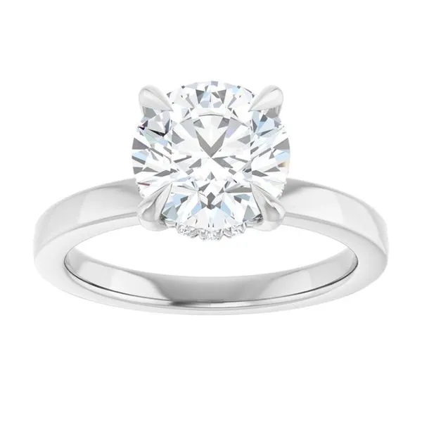 Claw-Prong Hidden Halo-Style Engagement Ring Image 3 J. West Jewelers Round Rock, TX