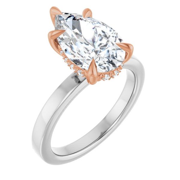 Claw-Prong Hidden Halo-Style Engagement Ring