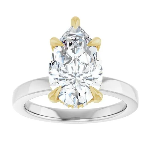 Claw-Prong Hidden Halo-Style Engagement Ring Image 3 Hudson Valley Goldsmith New Paltz, NY