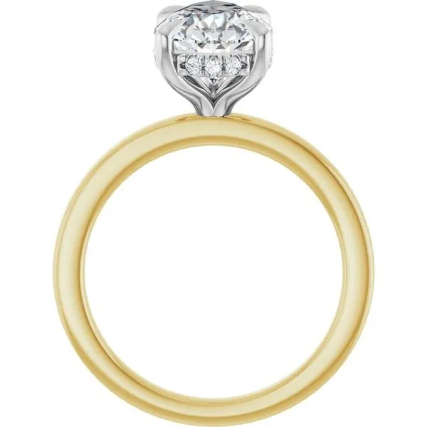 Claw-Prong Hidden Halo-Style Engagement Ring Image 2 Hudson Valley Goldsmith New Paltz, NY