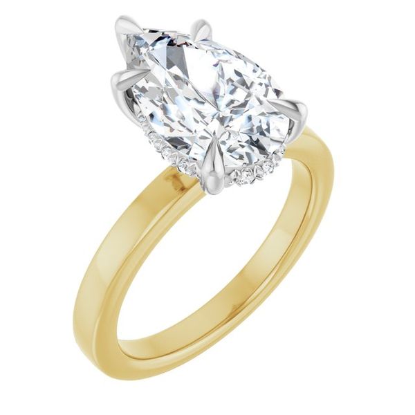 Claw-Prong Hidden Halo-Style Engagement Ring
