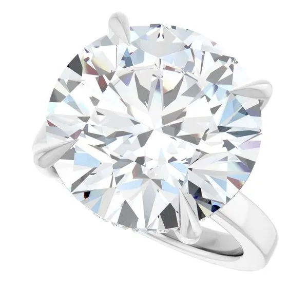 Claw-Prong Hidden Halo-Style Engagement Ring Image 5 J. West Jewelers Round Rock, TX