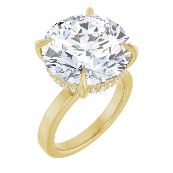 Claw-Prong Hidden Halo-Style Engagement Ring