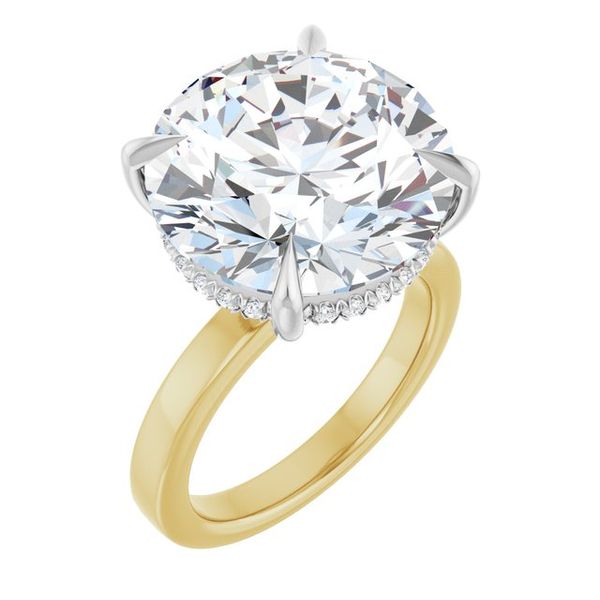 Claw-Prong Hidden Halo-Style Engagement Ring
