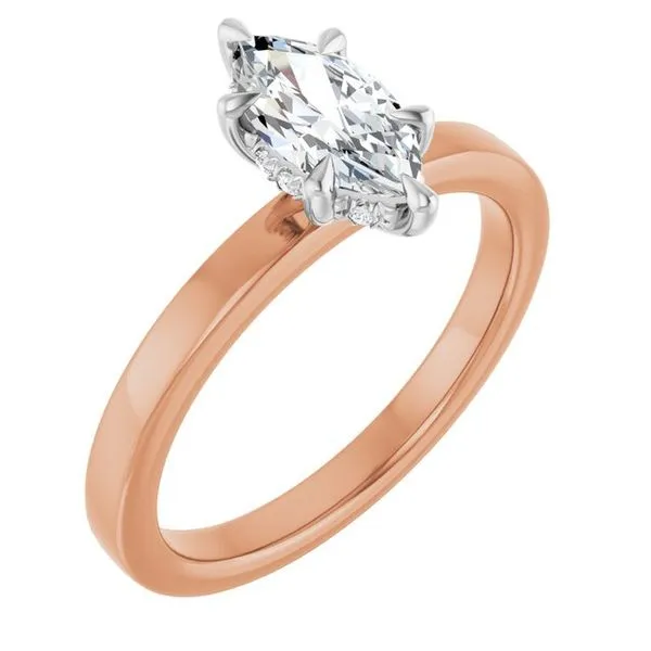 Claw-Prong Hidden Halo-Style Engagement Ring