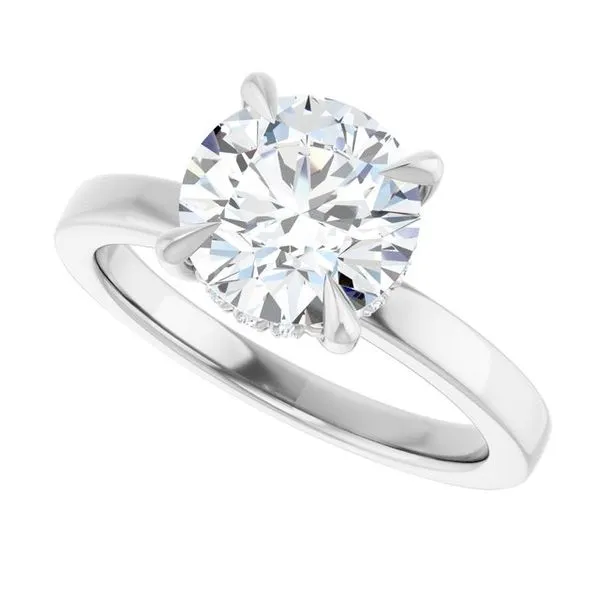 Claw-Prong Hidden Halo-Style Engagement Ring Image 5 Don's Jewelry & Design Washington, IA