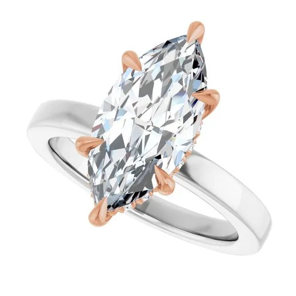 Claw-Prong Hidden Halo-Style Engagement Ring Image 5 Hudson Valley Goldsmith New Paltz, NY