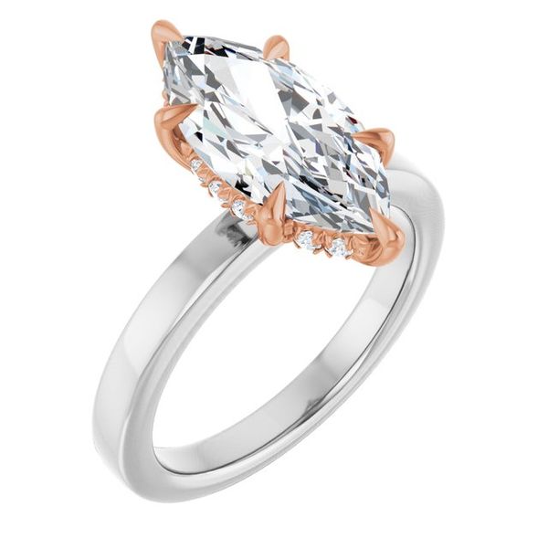 Claw-Prong Hidden Halo-Style Engagement Ring