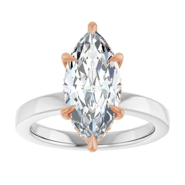 Claw-Prong Hidden Halo-Style Engagement Ring Image 3 Hudson Valley Goldsmith New Paltz, NY