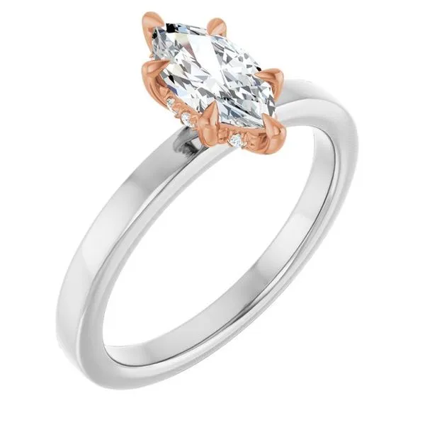 Claw-Prong Hidden Halo-Style Engagement Ring