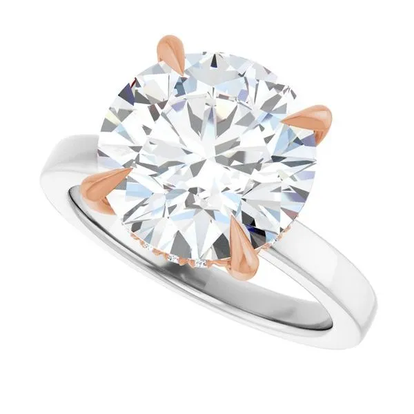 Claw-Prong Hidden Halo-Style Engagement Ring Image 5 Hudson Valley Goldsmith New Paltz, NY