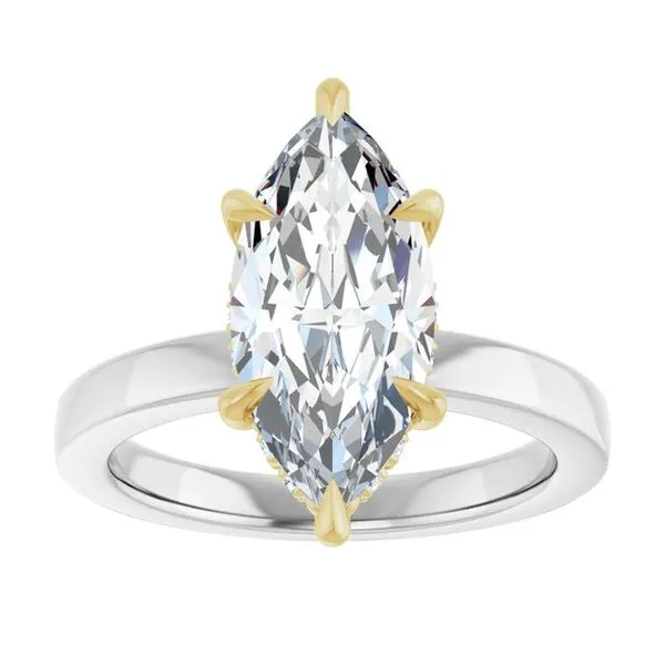 Claw-Prong Hidden Halo-Style Engagement Ring Image 3 Hudson Valley Goldsmith New Paltz, NY