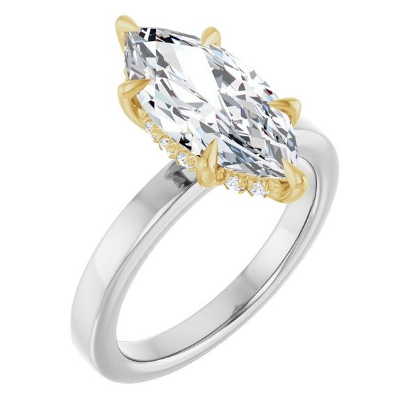 Claw-Prong Hidden Halo-Style Engagement Ring
