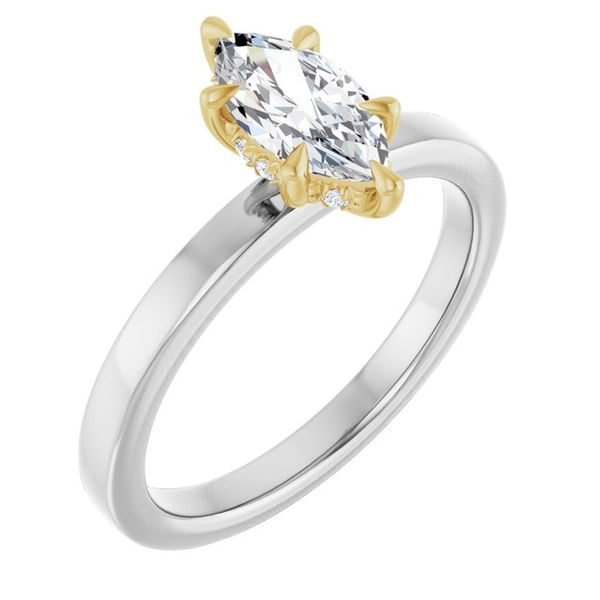 Claw-Prong Hidden Halo-Style Engagement Ring