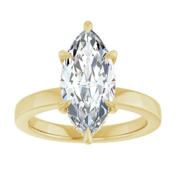 Claw-Prong Hidden Halo-Style Engagement Ring Image 3 Hudson Valley Goldsmith New Paltz, NY