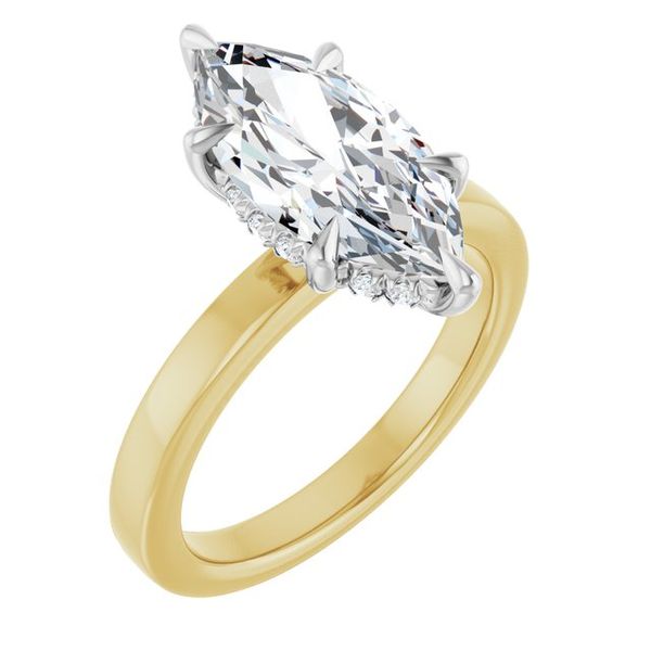Claw-Prong Hidden Halo-Style Engagement Ring