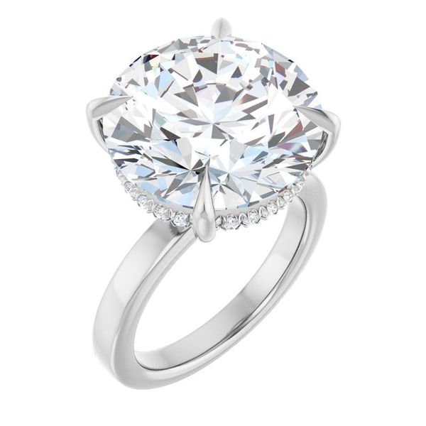 Claw-Prong Hidden Halo-Style Engagement Ring