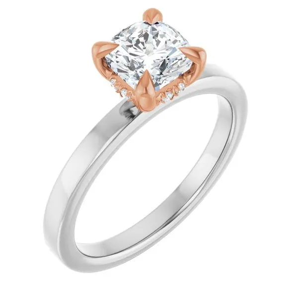 Claw-Prong Hidden Halo-Style Engagement Ring JF Jones Jewelers Rochester, NY