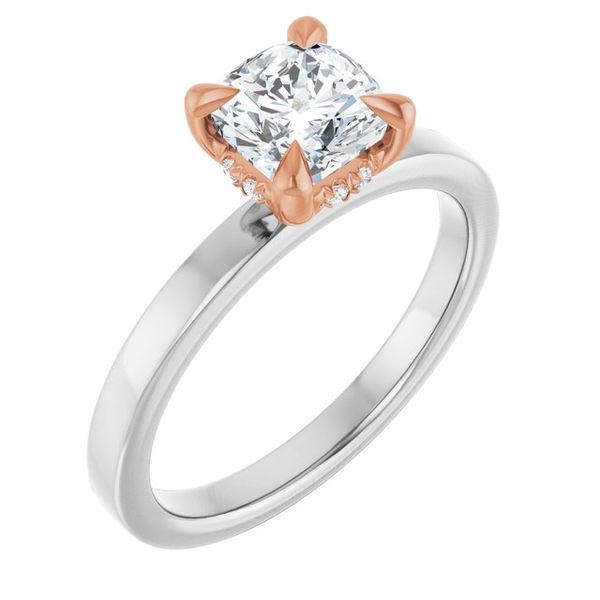 Claw-Prong Hidden Halo-Style Engagement Ring