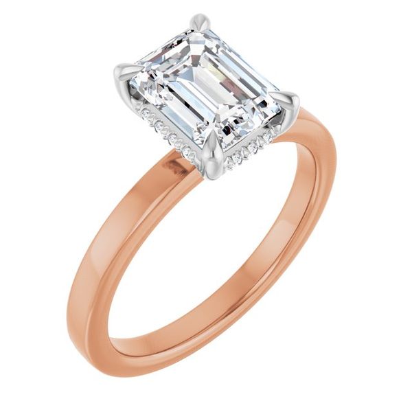 Claw-Prong Hidden Halo-Style Engagement Ring