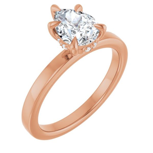 Claw-Prong Hidden Halo-Style Engagement Ring