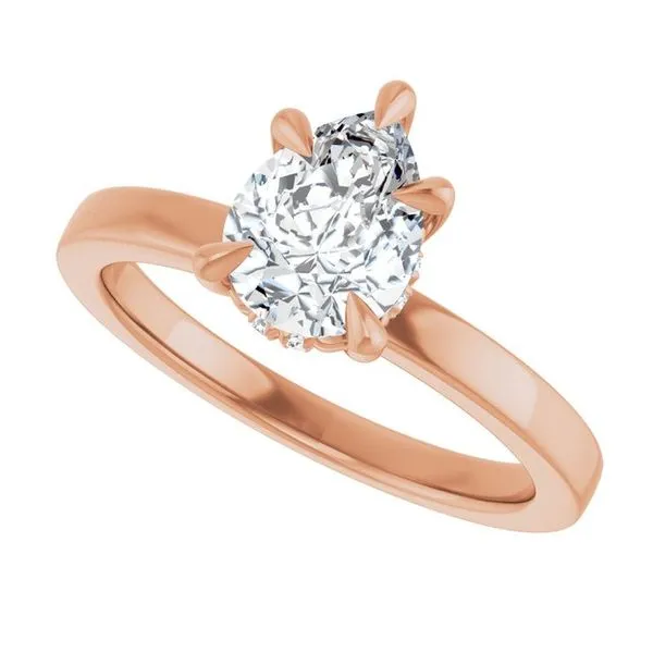 Claw-Prong Hidden Halo-Style Engagement Ring Image 5 Hudson Valley Goldsmith New Paltz, NY