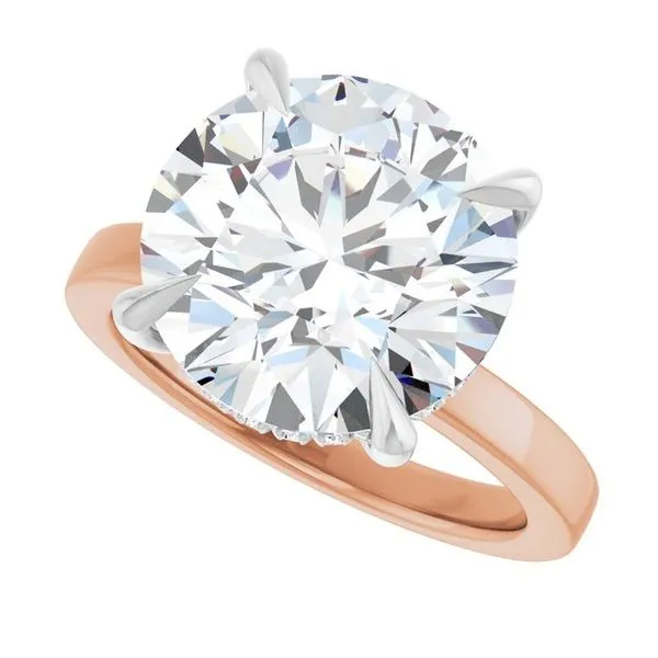 Claw-Prong Hidden Halo-Style Engagement Ring Image 5 Hudson Valley Goldsmith New Paltz, NY