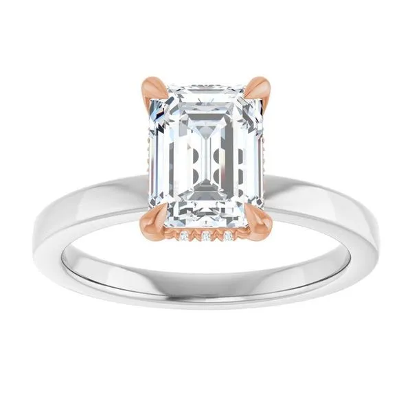 Claw-Prong Hidden Halo-Style Engagement Ring Image 3 JF Jones Jewelers Rochester, NY