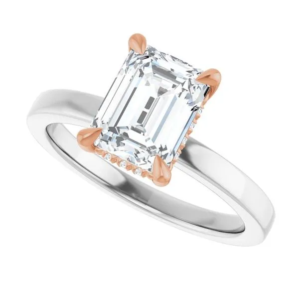 Claw-Prong Hidden Halo-Style Engagement Ring Image 5 Hudson Valley Goldsmith New Paltz, NY