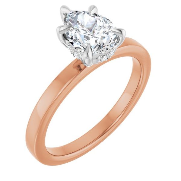 Claw-Prong Hidden Halo-Style Engagement Ring