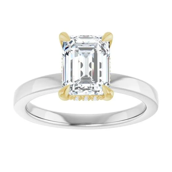 Claw-Prong Hidden Halo-Style Engagement Ring Image 3 Hudson Valley Goldsmith New Paltz, NY