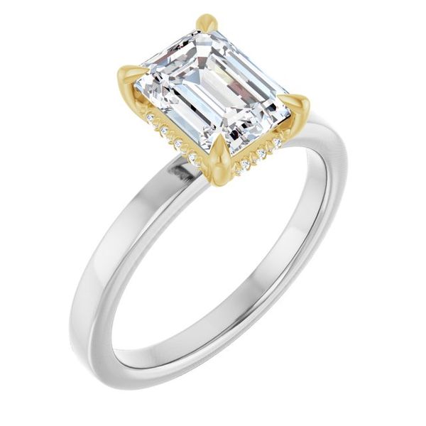 Claw-Prong Hidden Halo-Style Engagement Ring