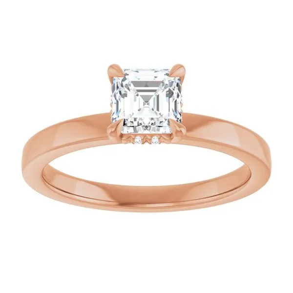 Claw-Prong Hidden Halo-Style Engagement Ring Image 3 Hudson Valley Goldsmith New Paltz, NY