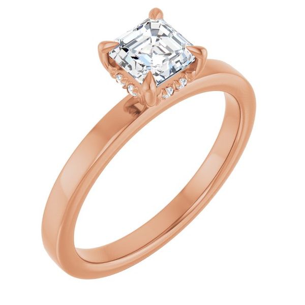 Claw-Prong Hidden Halo-Style Engagement Ring
