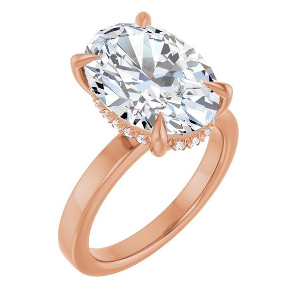 Claw-Prong Hidden Halo-Style Engagement Ring