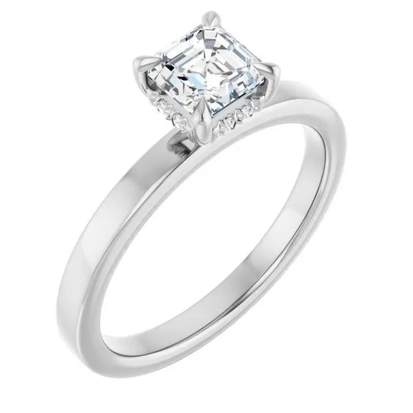 Claw-Prong Hidden Halo-Style Engagement Ring