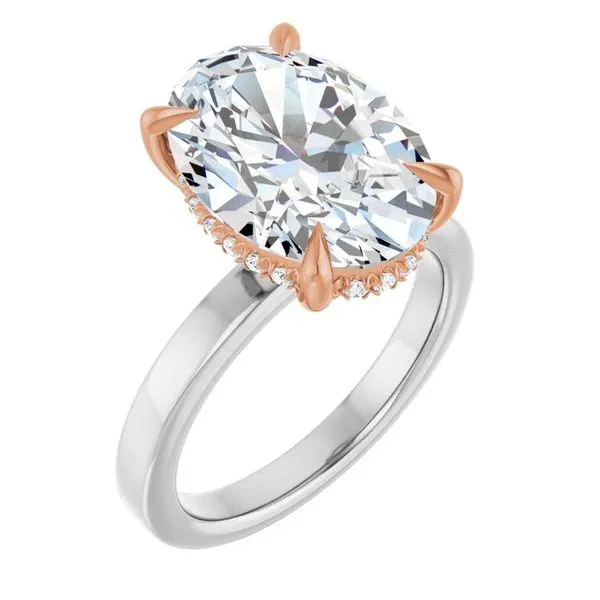 Claw-Prong Hidden Halo-Style Engagement Ring JF Jones Jewelers Rochester, NY