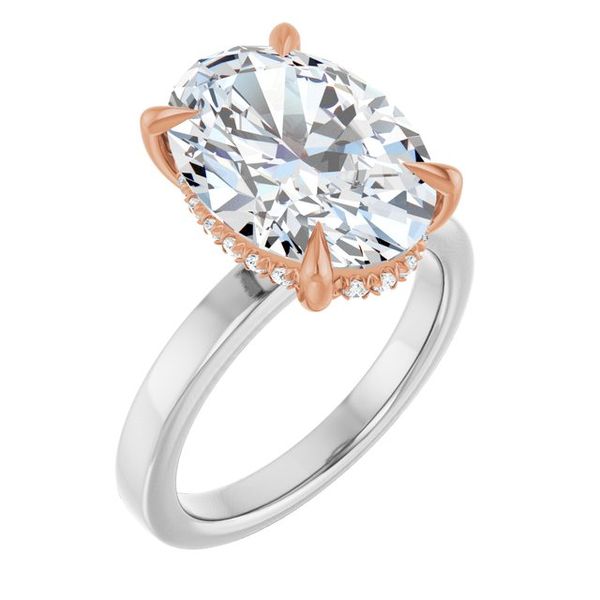 Claw-Prong Hidden Halo-Style Engagement Ring